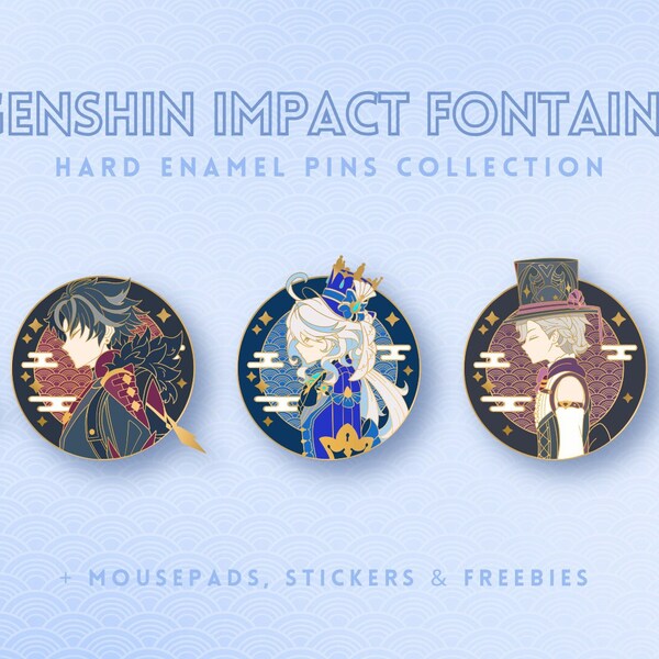 VOR-BESTELLUNG Genshin Auswirkungen Hard Enamel Pins - Fontaine Collection, Geschenk für Sie, Geschenk für Ihn, Gaming Dekor PC Geschenk, Videospiele Zubehör