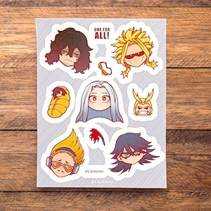 Sticker Bogen - Cute Anime & Japan inspiriert, Manga Helden, mein Held, schrullig Blätter, ultra, Scrapbooking, wasserfest glänzend, kiss cut, niedlich