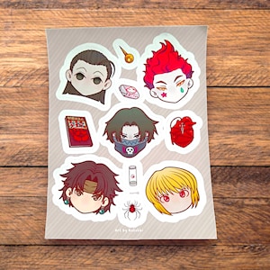 Feuille Autocollants - Anime mignon & inspiré du Japon, fiche stickers, aura, hunter manga, araignée fantôme, hunters, brigade, à offrir