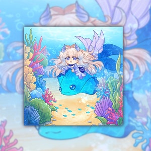 Print - Genshin Impact Kokomi, carte cadeau à offrir, décoration murale, print Genshin, Kokomi art, illustration Fontaine, genshin imapct