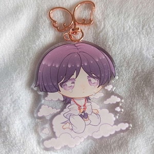 Genshin Impact Keychain - Wanderer Scaramouche Kabukimono, gift for him, gift for her, gaming decor pc gift, video games accessories acrylic