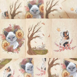 Cartes A6 - Chats d'Automne