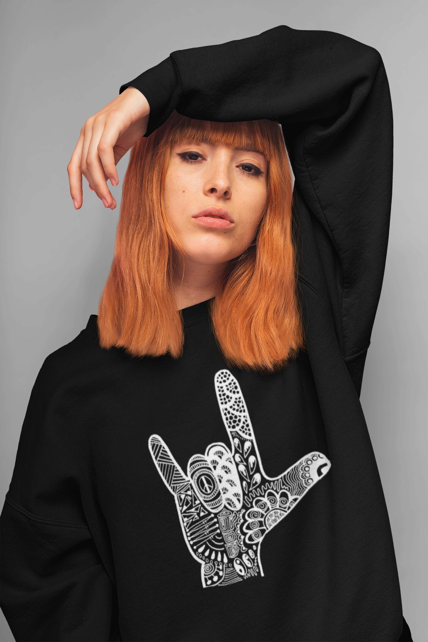 Cute Sign Language I Love You Valentines Day Gift For Men Gift For Women Sweatshirt Crewneck