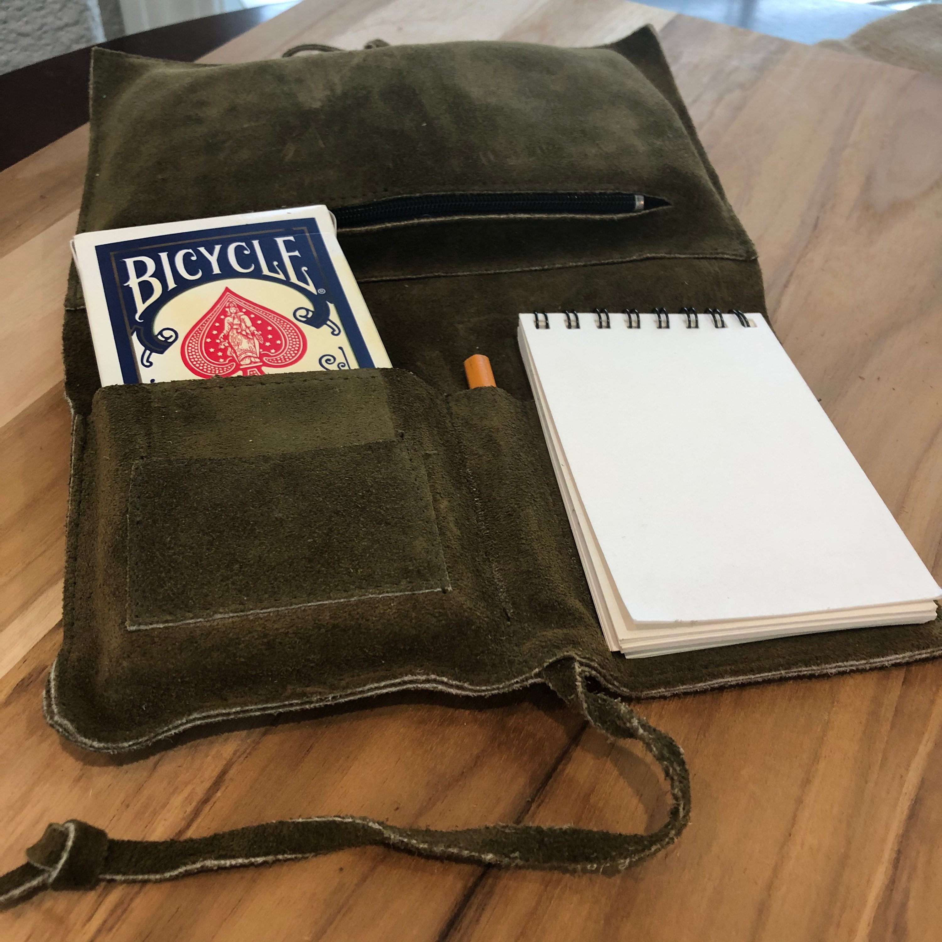 Leather Poker Carrying Bag with Chips Cards and Score Pad Etsy