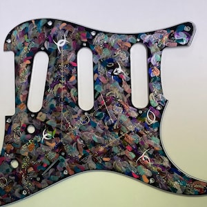 Fender Synthesizer Signature Vintage Pickguard 11 Loch # 5. Schwarz, Silber, Gold, Blau, Türkis