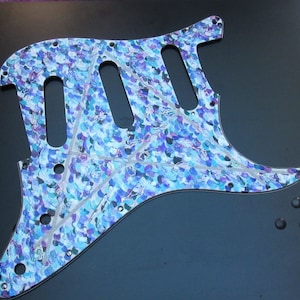 Fender Stratocaster Purple, Blue & Teal Hand Painted One of a Kind Guitar Pickguard 11 Hole