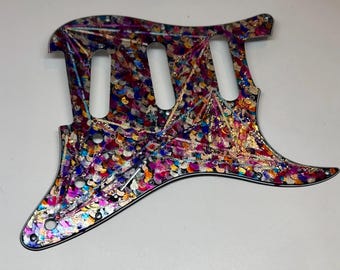 Fender Stratocaster Metallics and Multi Color  One of a Kind Hand Painted Guitar Pickguard 11 Hole Strat Pick Guard