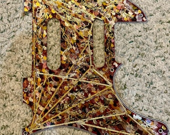 Hand Painted Metallics and Reds Custom Pick Guard for Fender Telecaster Nashville Tele SS USA/Mexico Tele Pickguard
