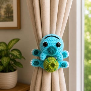 Handmade Crochet Curtain Tieback Holder | Cute Amigurumi Curtain Tie | Curtain Holder | Boho Home Decor | Gift