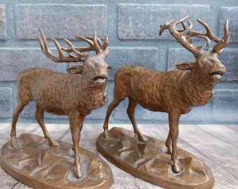 Retro Metal Deer Figure from USSR, Vintage Home Decoration, Soviet Era Collectible, Rustic Deer Sculpture