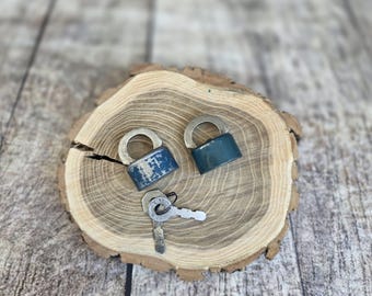 Pair of Vintage Soviet Padlocks with 2 Keys, USSR Metal Locks 1970s, Industrial Rustic Decor, Working Retro Locks, Russian Hardware