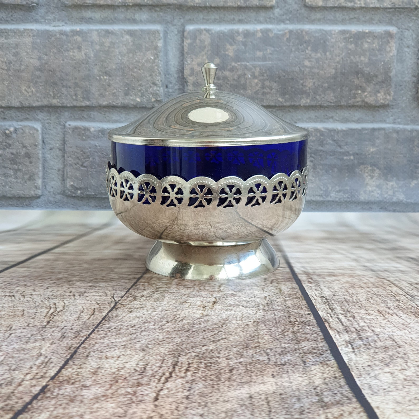 SUGAR BOWL Rare Antique Cobalt Blue Glass Sugar. Serving bowl Etsy