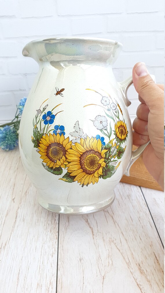 Antique ceramic pitcher old ceramic jug White pitcher with Etsy