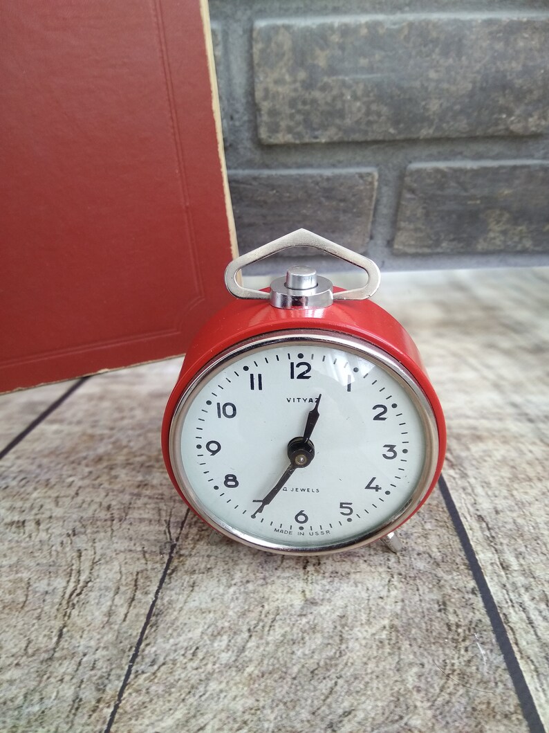 Vintage Alarm Clock Analog Alarm Clock Working 1980s. Red Etsy