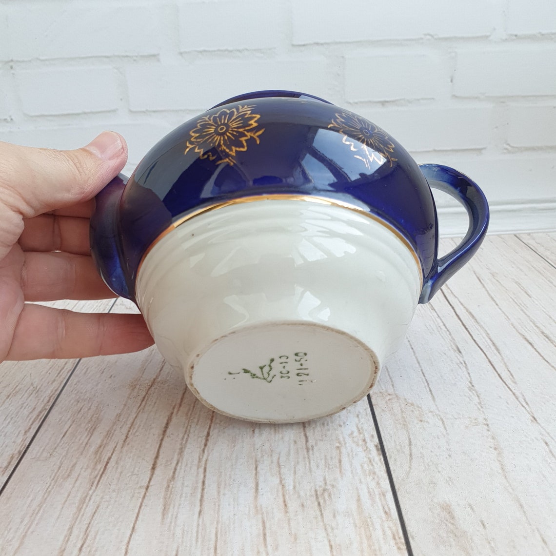 Navy blue Tea set Cobalt teapot blue porcelain Cobalt sugar Etsy