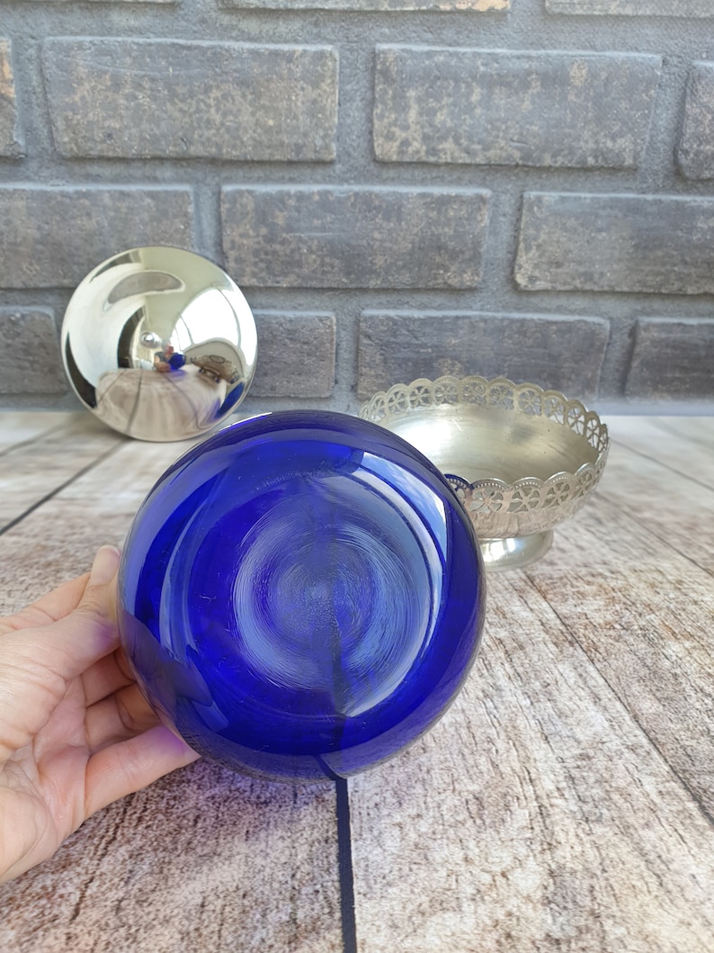 SUGAR BOWL Rare Antique Cobalt Blue Glass Sugar. Serving bowl Etsy