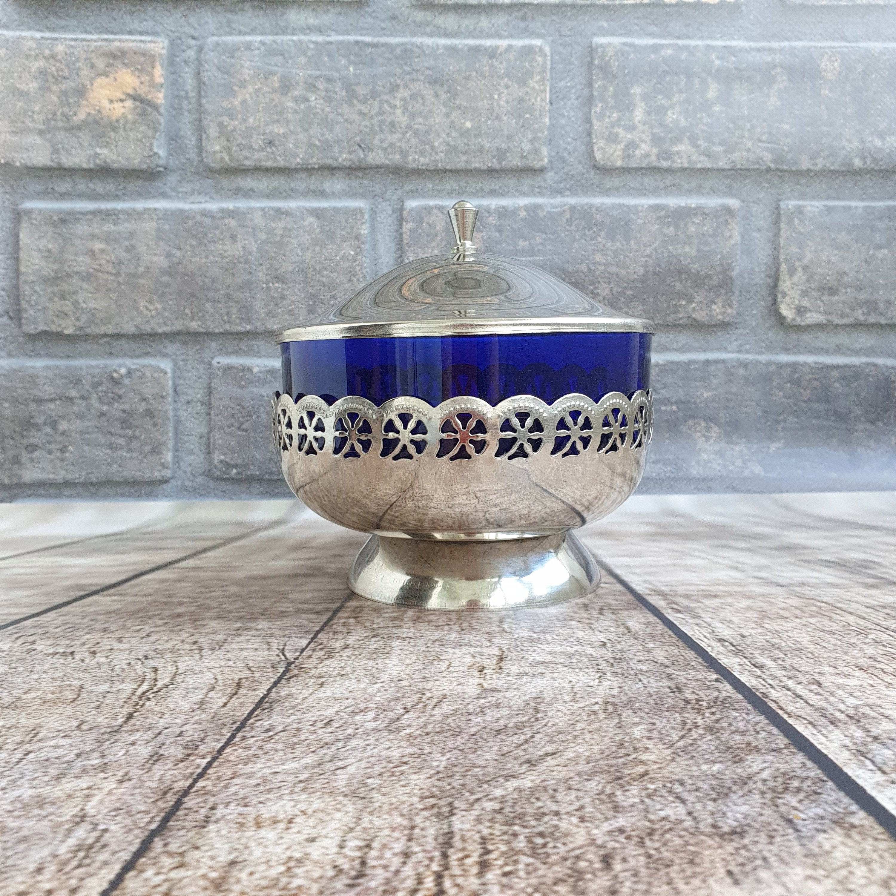 SUGAR BOWL Rare Antique Cobalt Blue Glass Sugar. Serving bowl Etsy