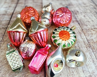 Vintage Soviet Indent Glass Ornament, Retro Christmas Tree Decoration, USSR Holiday Decor