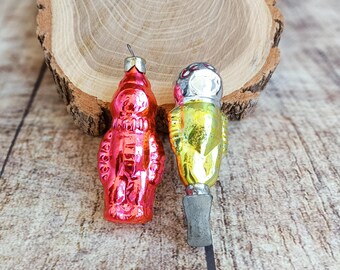 Vintage 1960s-70s Astronaut Glass Ornament, Retro Spaceman Christmas Tree Decoration, Space Traveler Holiday Decor