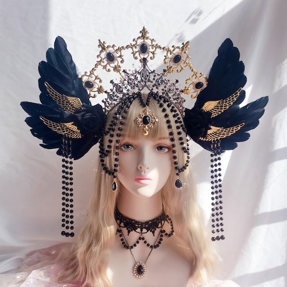 Feather Halo Crown Headband, Lolita Sunburst Cosplay  display picture 1