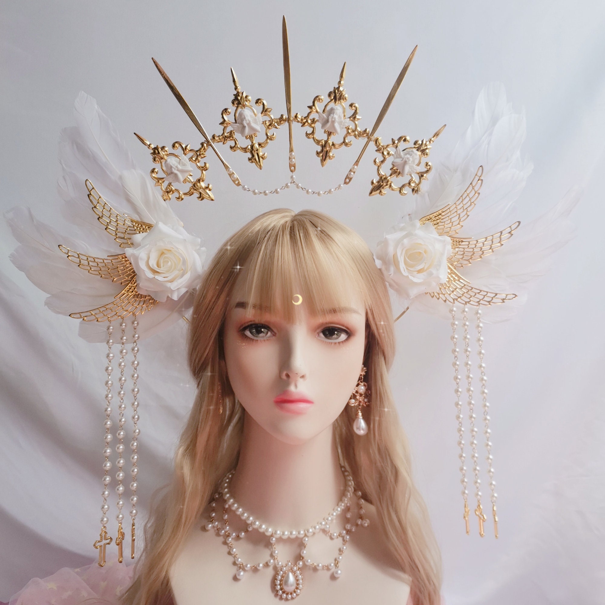 pearl halo headpiece