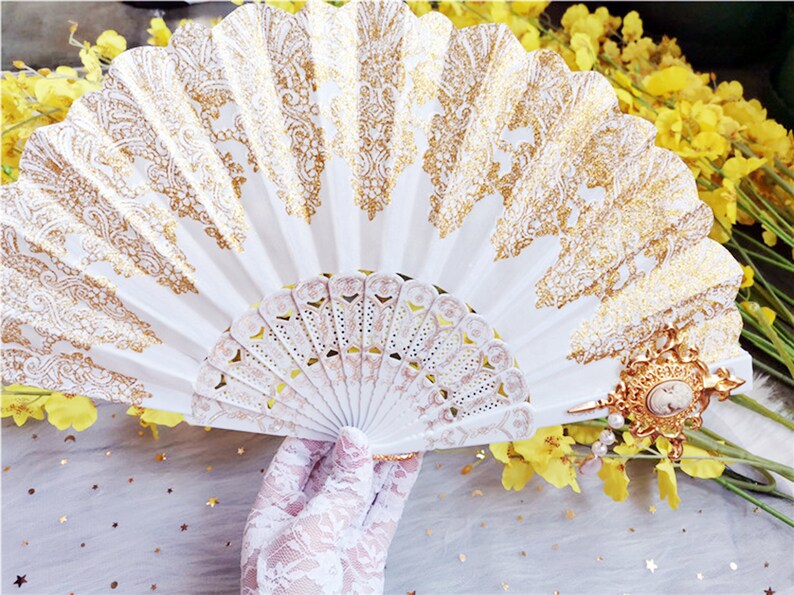 Lace Hand Fan Wedding Hand Fan Bridesmaid Accessoryvintage Etsy