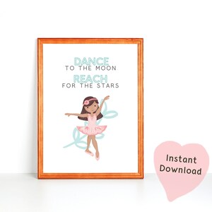 Dance studio art | Dancer gifts | Dancer room decor | Dance print | Dance art | Gift for dancers | Dance teacher gift | Dance to the Moon