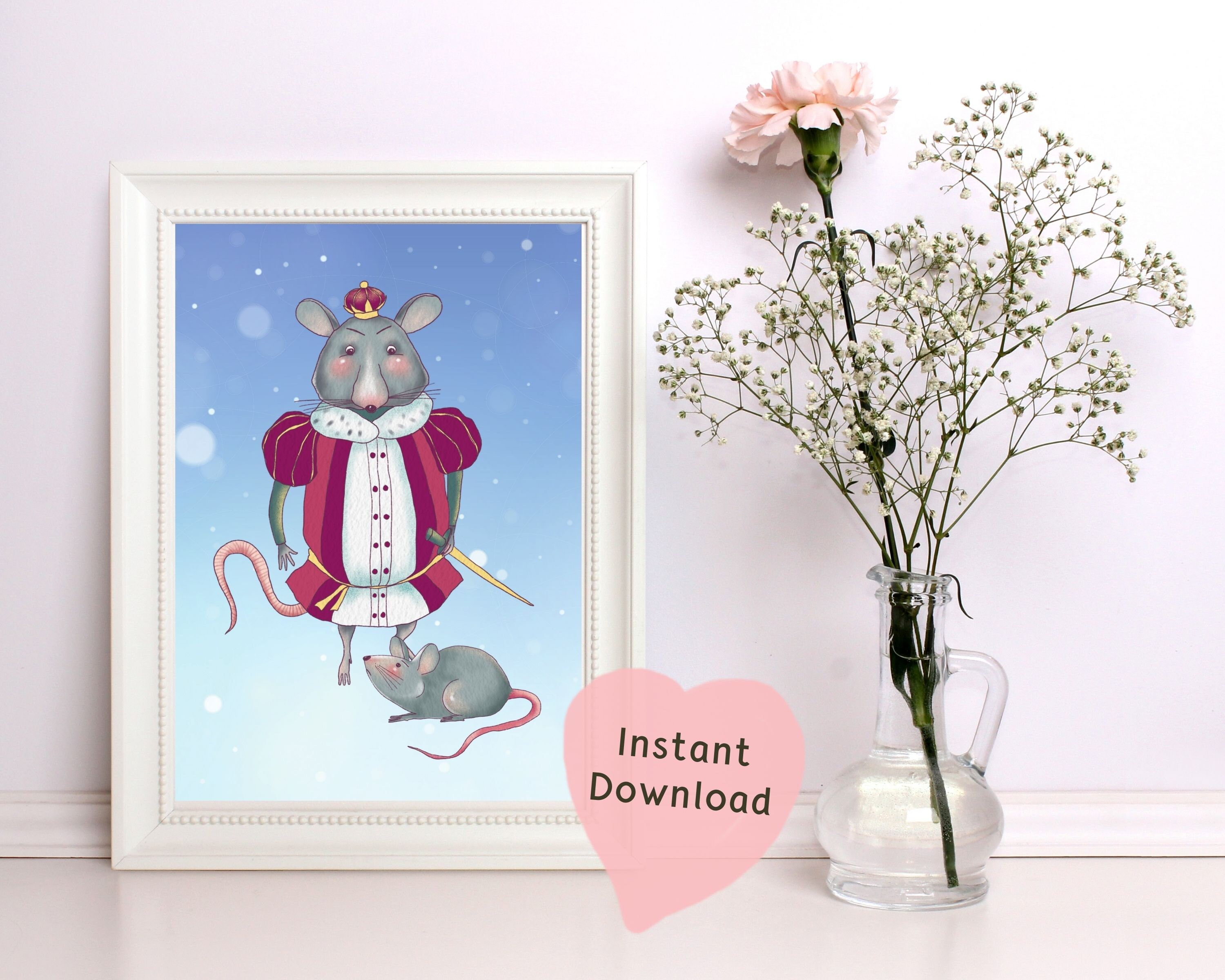 Mouse King Nutcracker Printable Wall Art Nutcracker Ballet Christmas