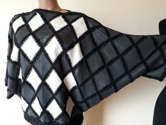 Vintage leather sweatshirt