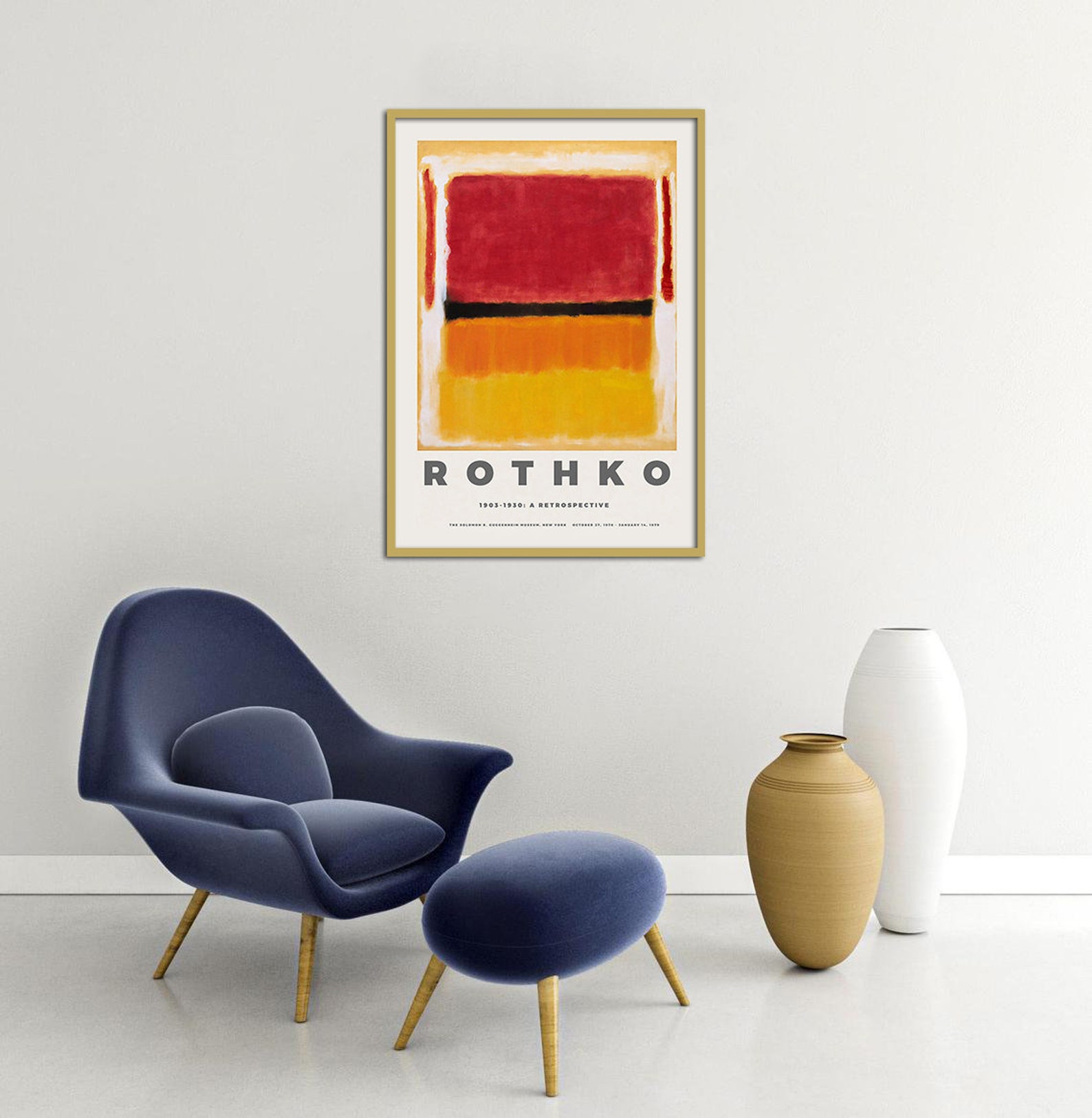 Mark Rothko Poster Exhibition print for the Guggenheim Etsy