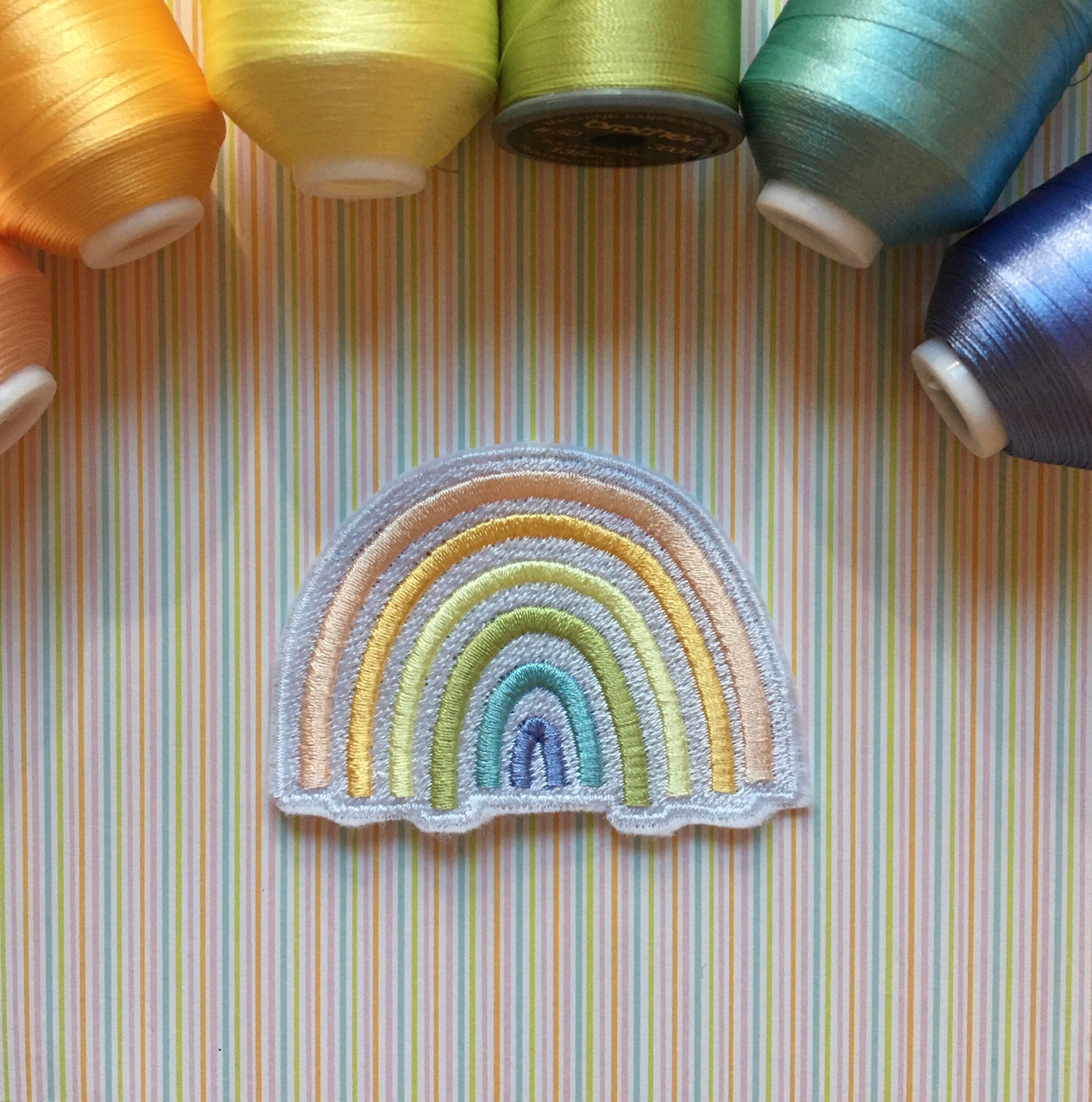 Pastel Rainbow Sew On Patch | Etsy