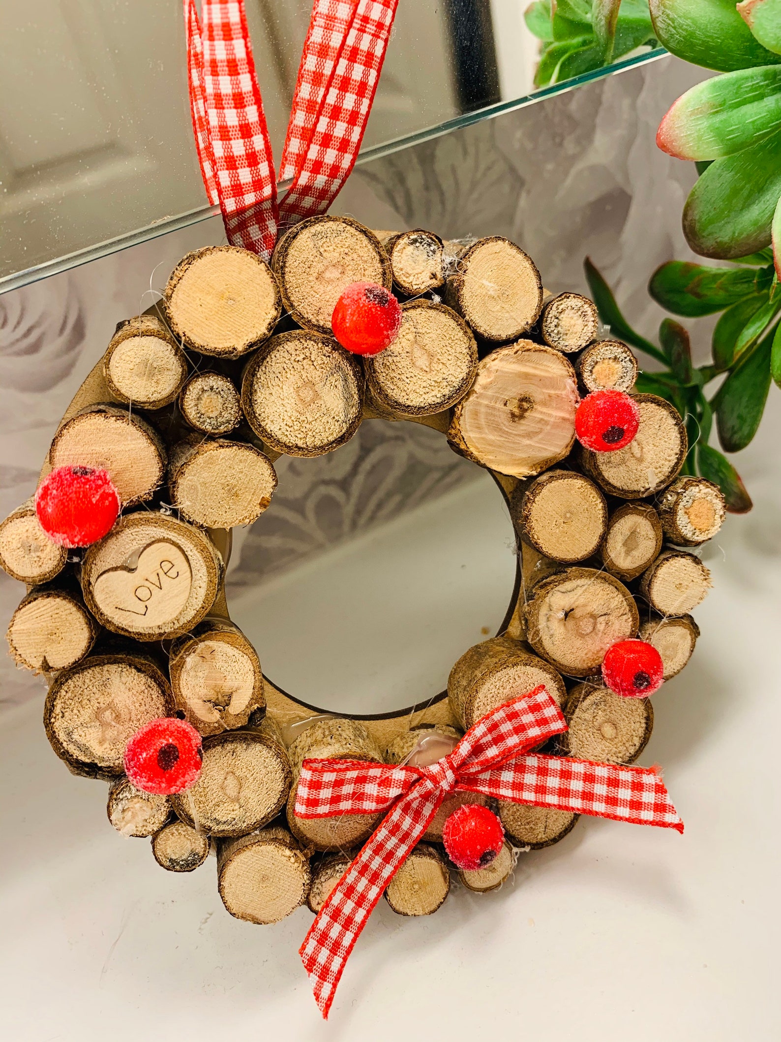 Couronne en bois faite avec de petits morceaux de tranche de Etsy