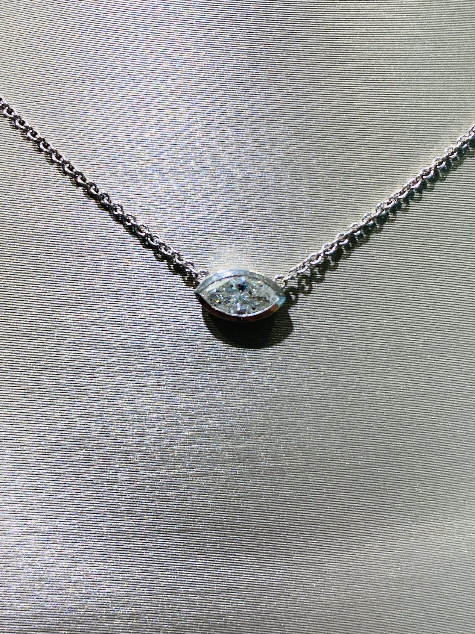 Marquise shaped diamond pendant bezel set necklace set Etsy