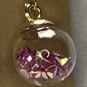 Kugelohrringe, Glas gefüllt mit Flitter-Glitter