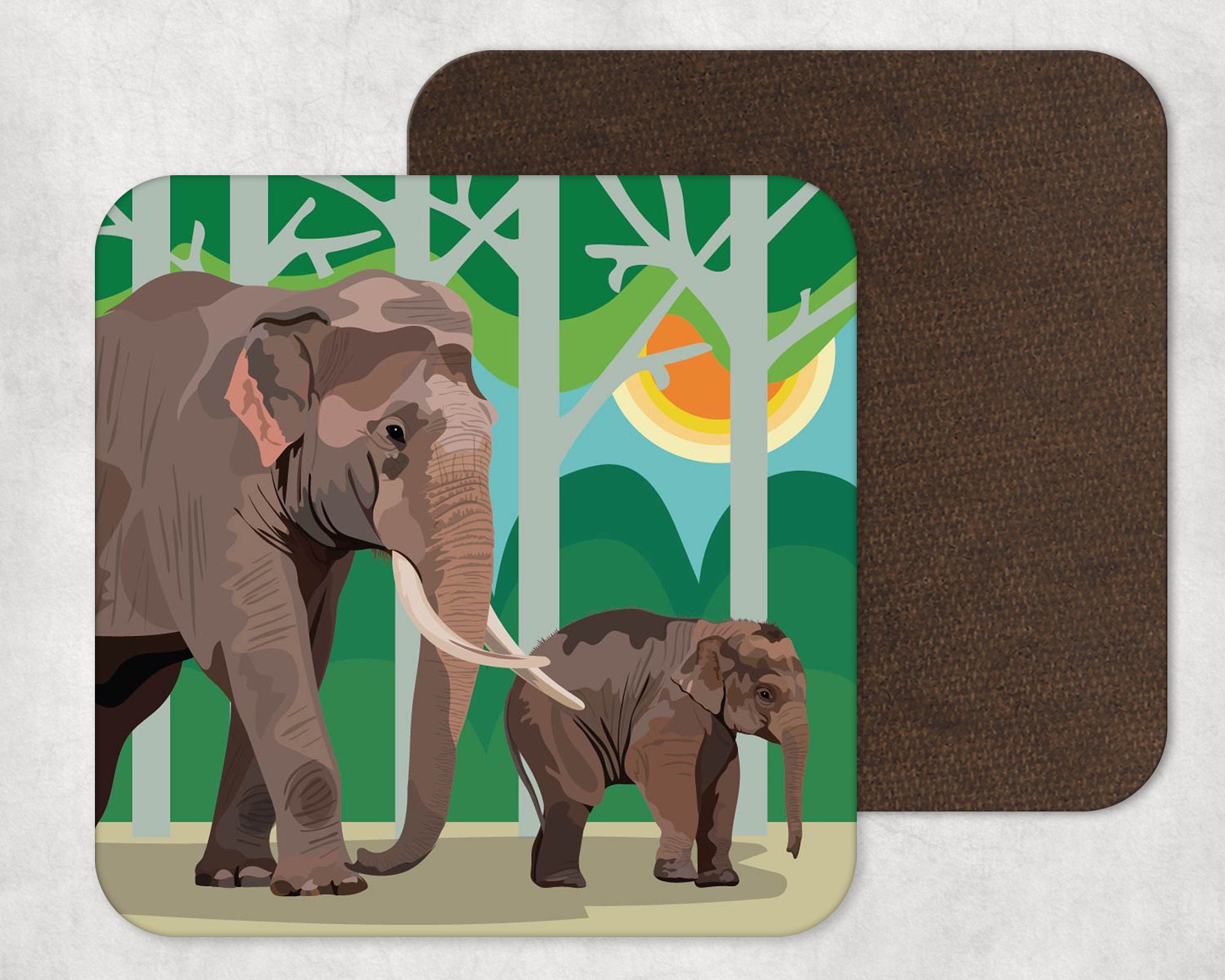 Animal Print Coaster Set, Engraved Wooden Set of 4 Round Coasters / Drinks  Mat Including Wild Leopard, Zebra, Giraffe and Tiger Print -  Ireland