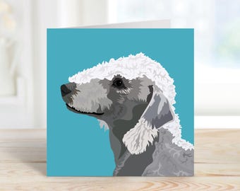 Bedlington Terrier Birthday Card: Dog Lover Pet Portrait
