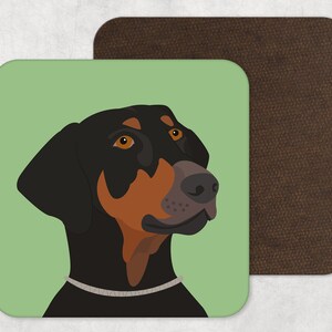 Illustrated Art, Artwork, Coaster, Dog Print, Doberman, Home Decor, Pet Portrait