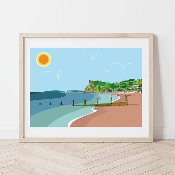 Teignmouth, Shaldon, Artwork, Devon Gifts, Devon Poster, Artwork, Wall Art, Home Decor, Coastal Print