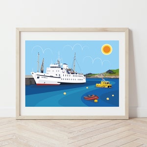 Scillonian on St Marys, Isles of Scilly, Cornwall, Artwork, Cornish Gifts, Cornwall Poster, Artwork, Wall Art, Home Decor, Coastal Print
