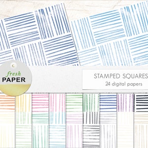 Stamped squares digital paper, stamped digital paper, digital paper, geometric digital paper, stamped paper, scrapbooking, paper, stamped