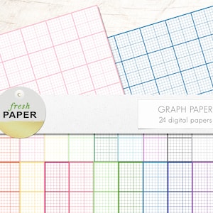 Digital graph paper, grid digital paper, rainbow graph paper, scrapbook graph paper, digital planner, grid paper