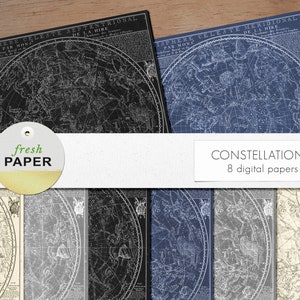 Papel digital Constellation, papel digital estrella, papel digital cielo nocturno, papel digital de astronomía, constelaciones, estrellas