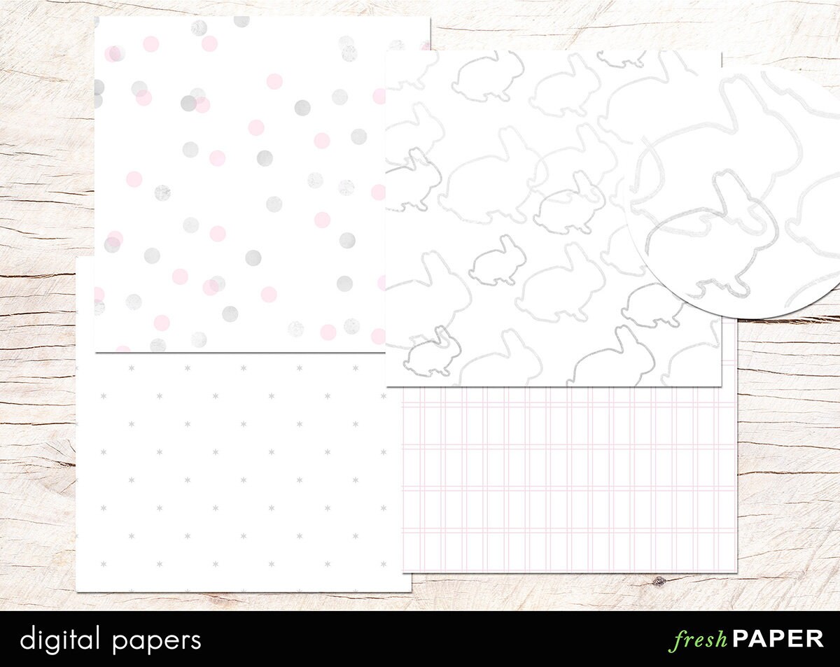 Baby Girl Digital Scrapbook Kit Pink Baby Clipart Pink Etsy UK