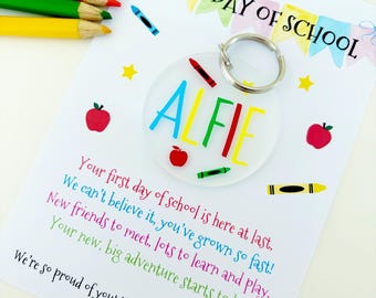 First Day of School Gift - First Day of School Keyring