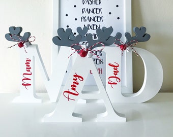 Freestanding Reindeer Initial - Christmas Decoration - Personalised Christmas Decoration - Shelfie