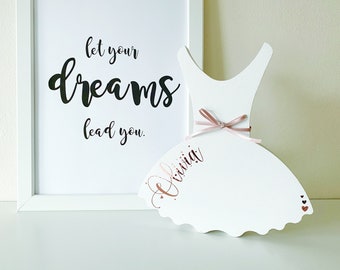 Ballerina Shelfie - Girls Room Decor - Personalised Room Decoration - Ballet - Personalised Gift - Pretty Tutu Decoration