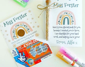 Teacher Gift - Teacher Scratchcard - Teacher Seeds - End of Term Gift