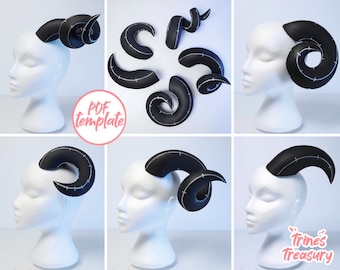 Ram horn pattern collection for EVA foam - A4 and US Letter - Instant digital download!