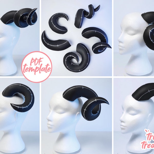 Ram horn pattern collection for EVA foam - A4 and US Letter - Instant digital download!