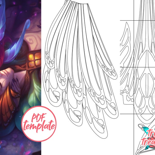 Elderwood Rakan feathers, ears and details blueprints! A4 and US Letter!